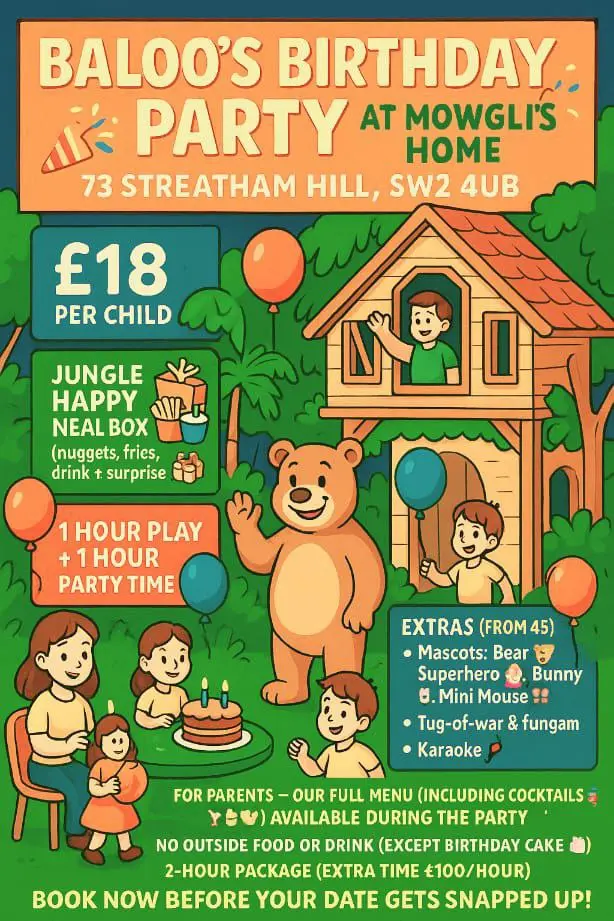 Birthday Party Packages at Mowgli’s Home